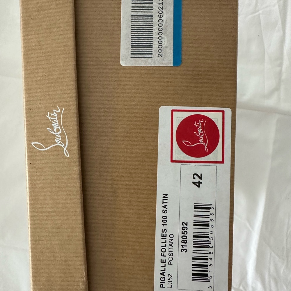 Brand New Christian Louboutin Blue Satin Pigalle Follies Pumps 100 - Picture 4 of 9